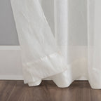 N° 918 Erica Panneau de rideau 1 pièce en voile écrasé transparent avec passe-tringle, panneau simple