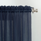 N° 918 Erica Panneau de rideau 1 pièce en voile écrasé transparent avec passe-tringle, panneau simple