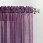 N° 918 Erica Panneau de rideau 1 pièce en voile écrasé transparent avec passe-tringle, panneau simple