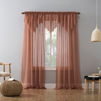 N° 918 Erica Panneau de rideau 1 pièce en voile écrasé transparent avec passe-tringle, panneau simple