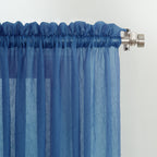 N° 918 Erica Panneau de rideau 1 pièce en voile écrasé transparent avec passe-tringle, panneau simple