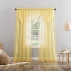 N° 918 Erica Panneau de rideau 1 pièce en voile écrasé transparent avec passe-tringle, panneau simple