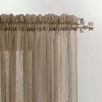 N° 918 Erica Panneau de rideau 1 pièce en voile écrasé transparent avec passe-tringle, panneau simple