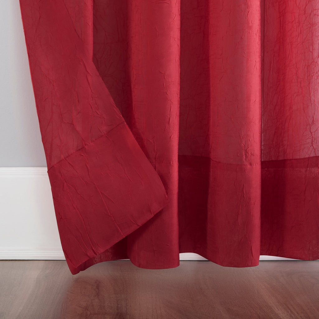 N° 918 Erica Panneau de rideau 1 pièce en voile écrasé transparent avec passe-tringle, panneau simple