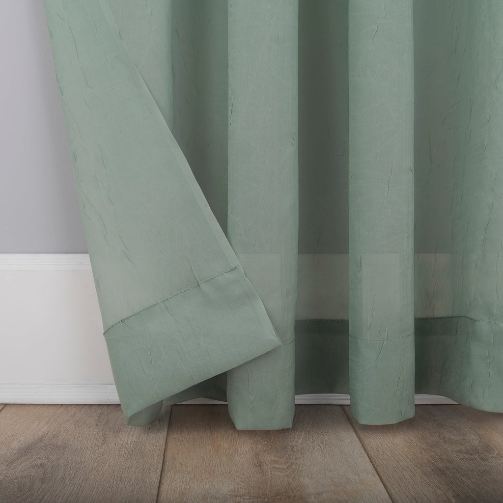 N° 918 Erica Panneau de rideau 1 pièce en voile écrasé transparent avec passe-tringle, panneau simple