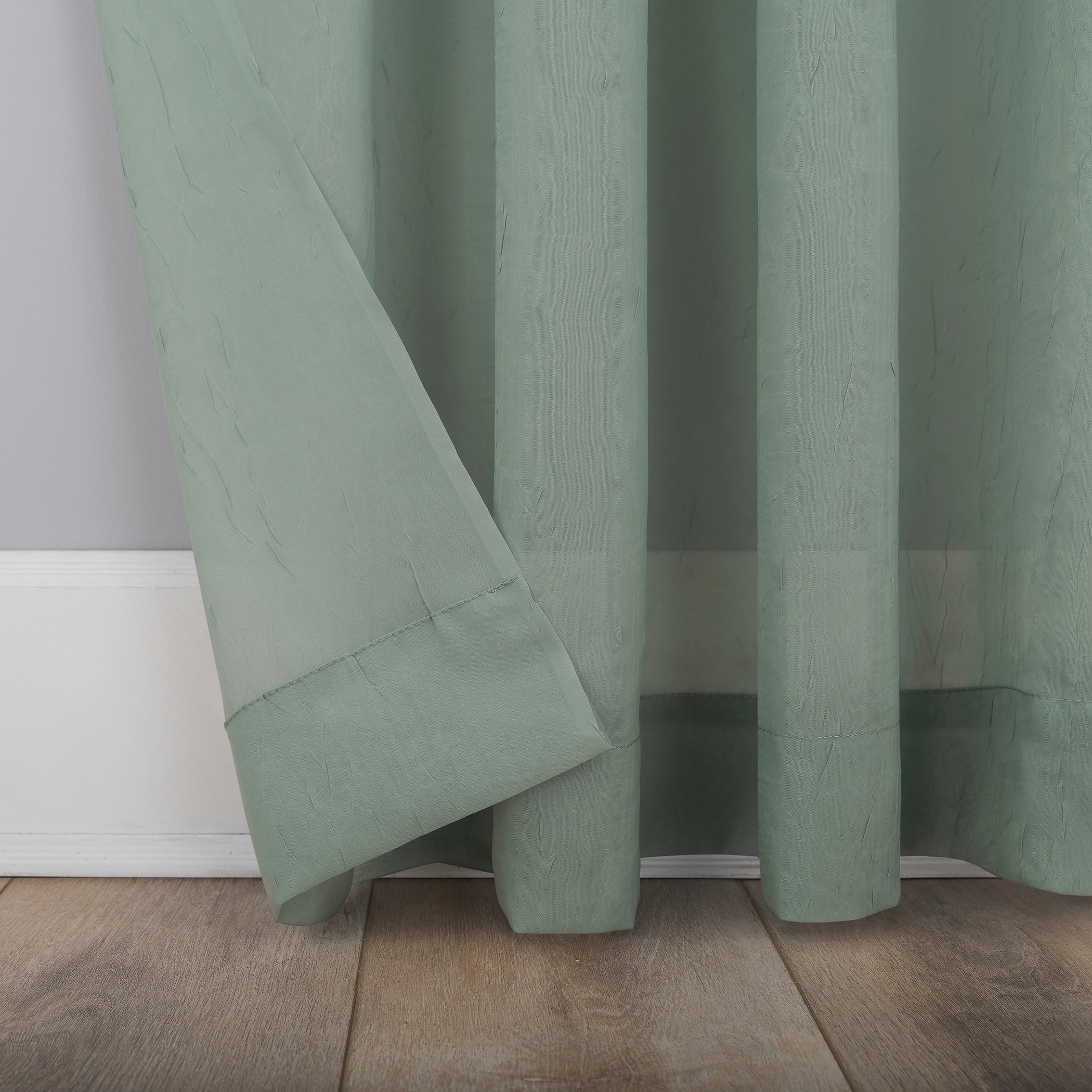 N° 918 Erica Panneau de rideau 1 pièce en voile écrasé transparent avec passe-tringle, panneau simple