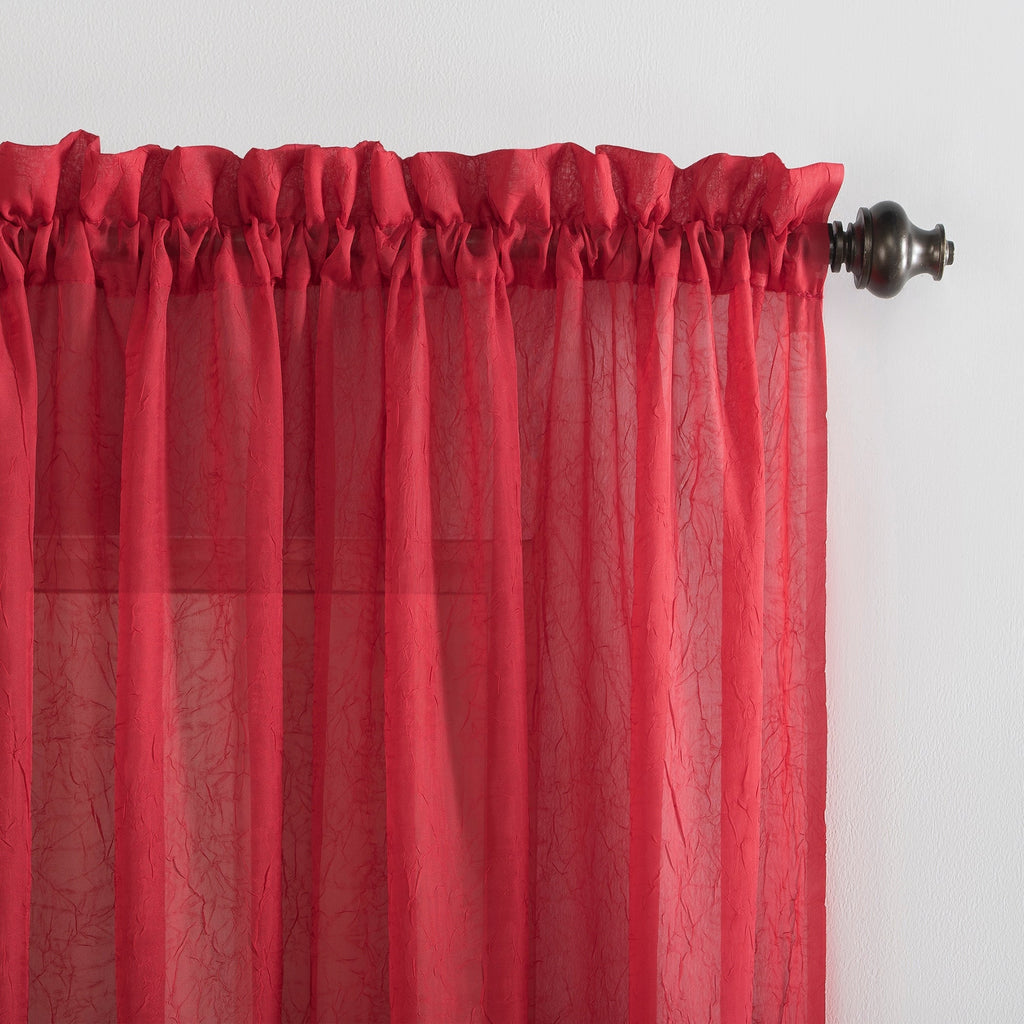 N° 918 Erica Panneau de rideau 1 pièce en voile écrasé transparent avec passe-tringle, panneau simple