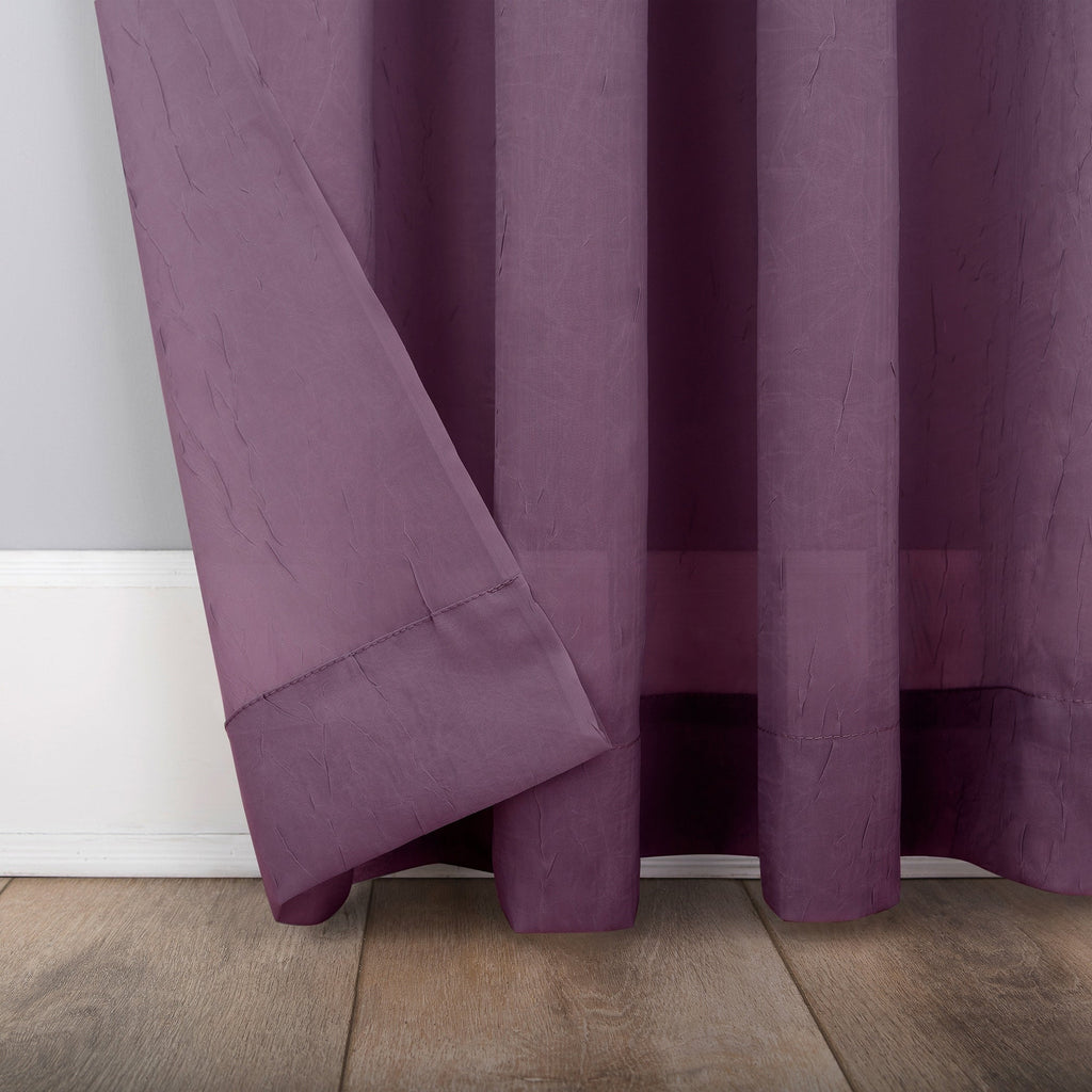N° 918 Erica Panneau de rideau 1 pièce en voile écrasé transparent avec passe-tringle, panneau simple