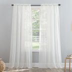 N° 918 Erica Panneau de rideau 1 pièce en voile écrasé transparent avec passe-tringle, panneau simple