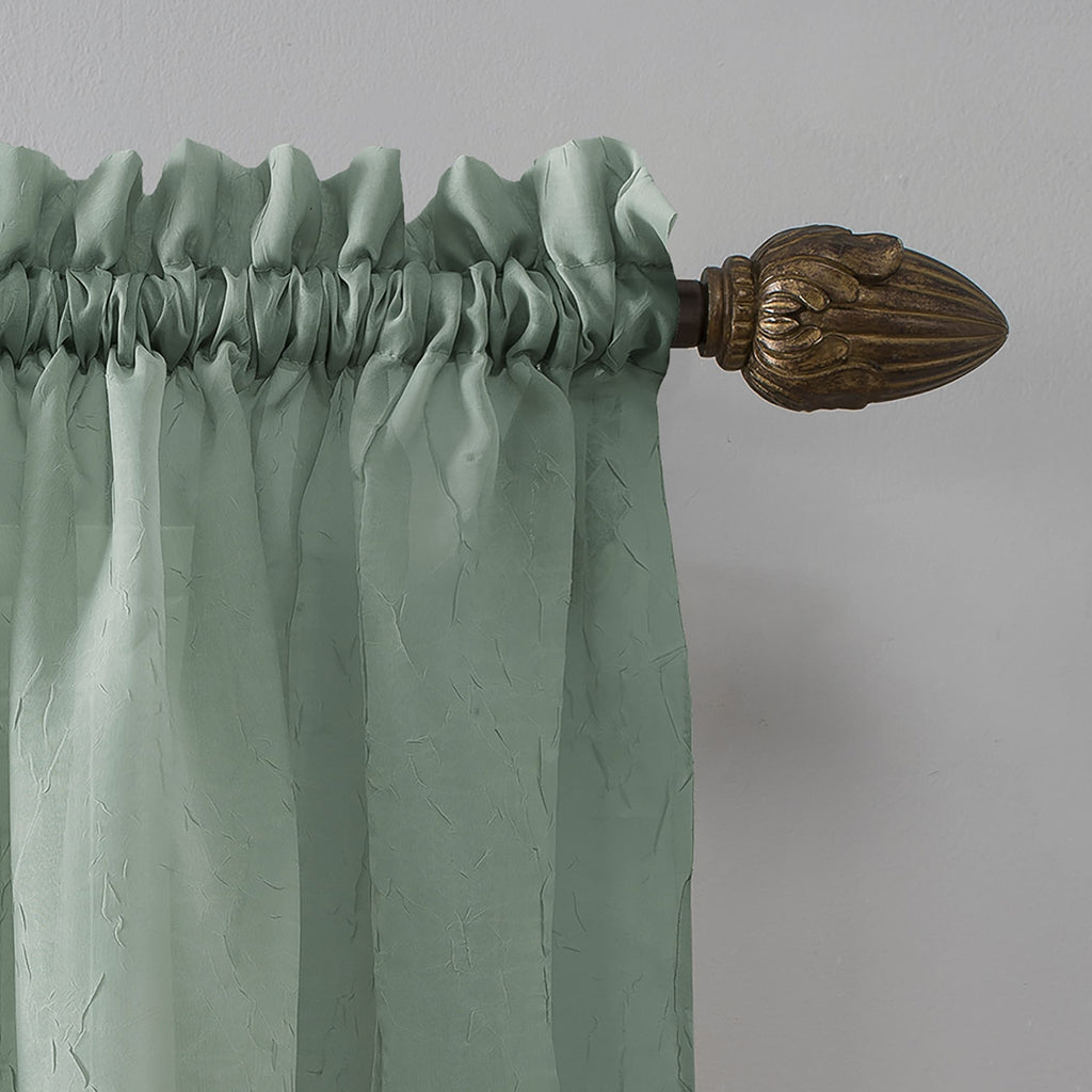 N° 918 Erica Panneau de rideau 1 pièce en voile écrasé transparent avec passe-tringle, panneau simple