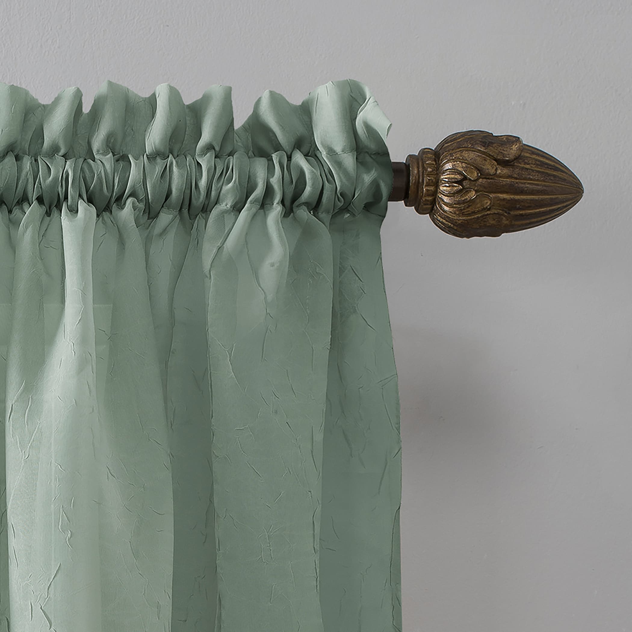 N° 918 Erica Panneau de rideau 1 pièce en voile écrasé transparent avec passe-tringle, panneau simple