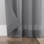 N° 918 Erica Panneau de rideau 1 pièce en voile écrasé transparent avec passe-tringle, panneau simple