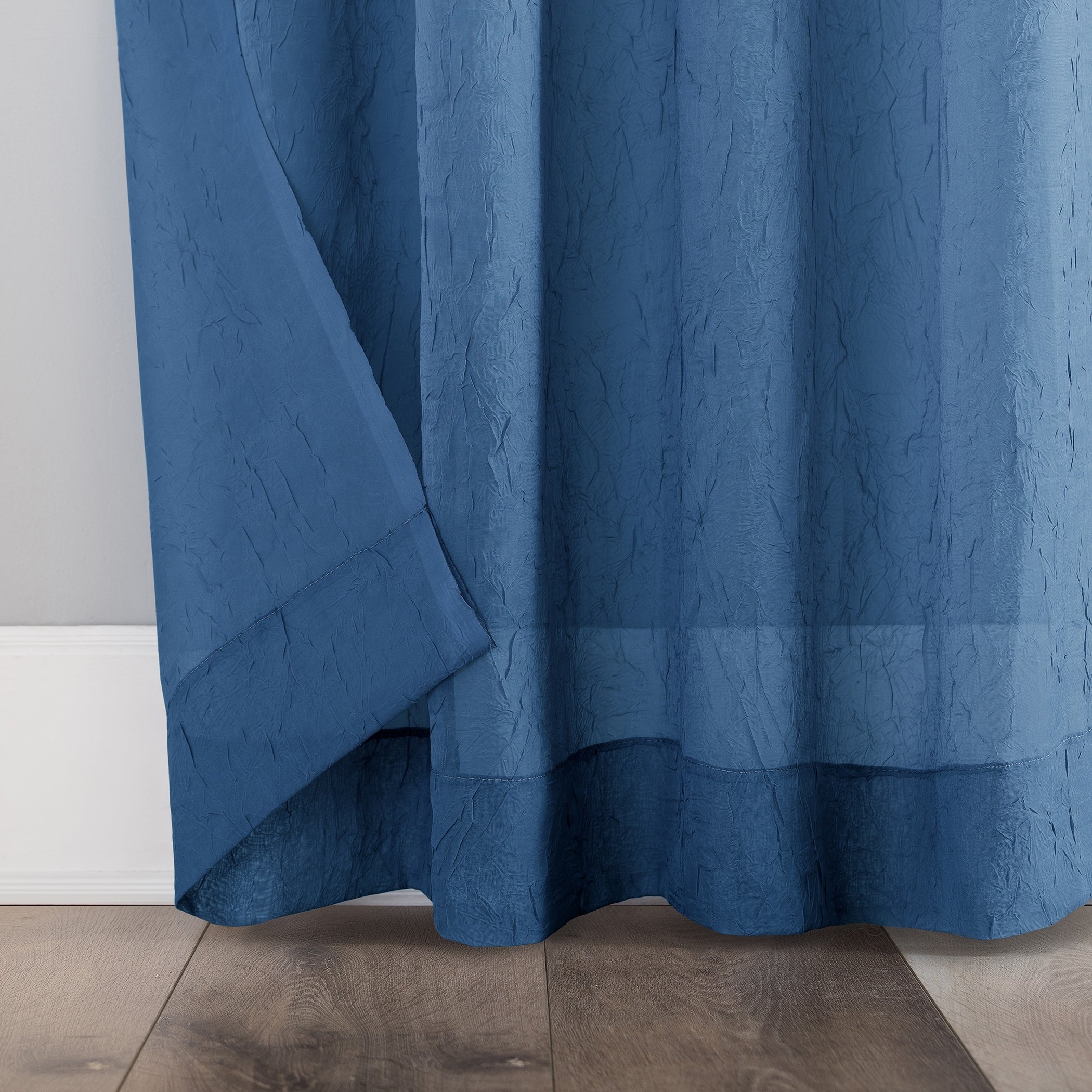 N° 918 Erica Panneau de rideau 1 pièce en voile écrasé transparent avec passe-tringle, panneau simple