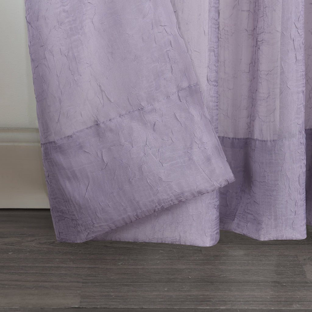 N° 918 Erica Panneau de rideau 1 pièce en voile écrasé transparent avec passe-tringle, panneau simple