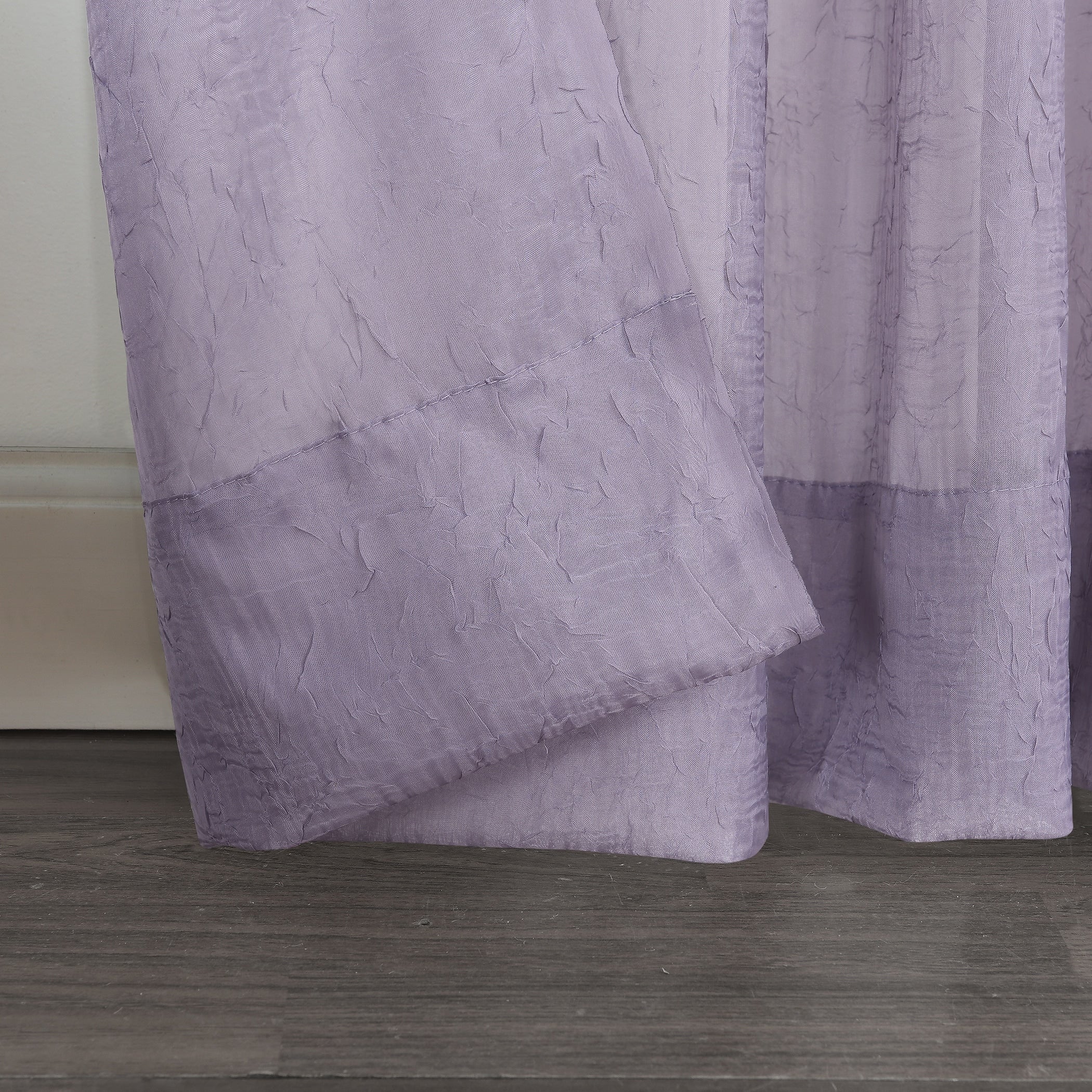 N° 918 Erica Panneau de rideau 1 pièce en voile écrasé transparent avec passe-tringle, panneau simple