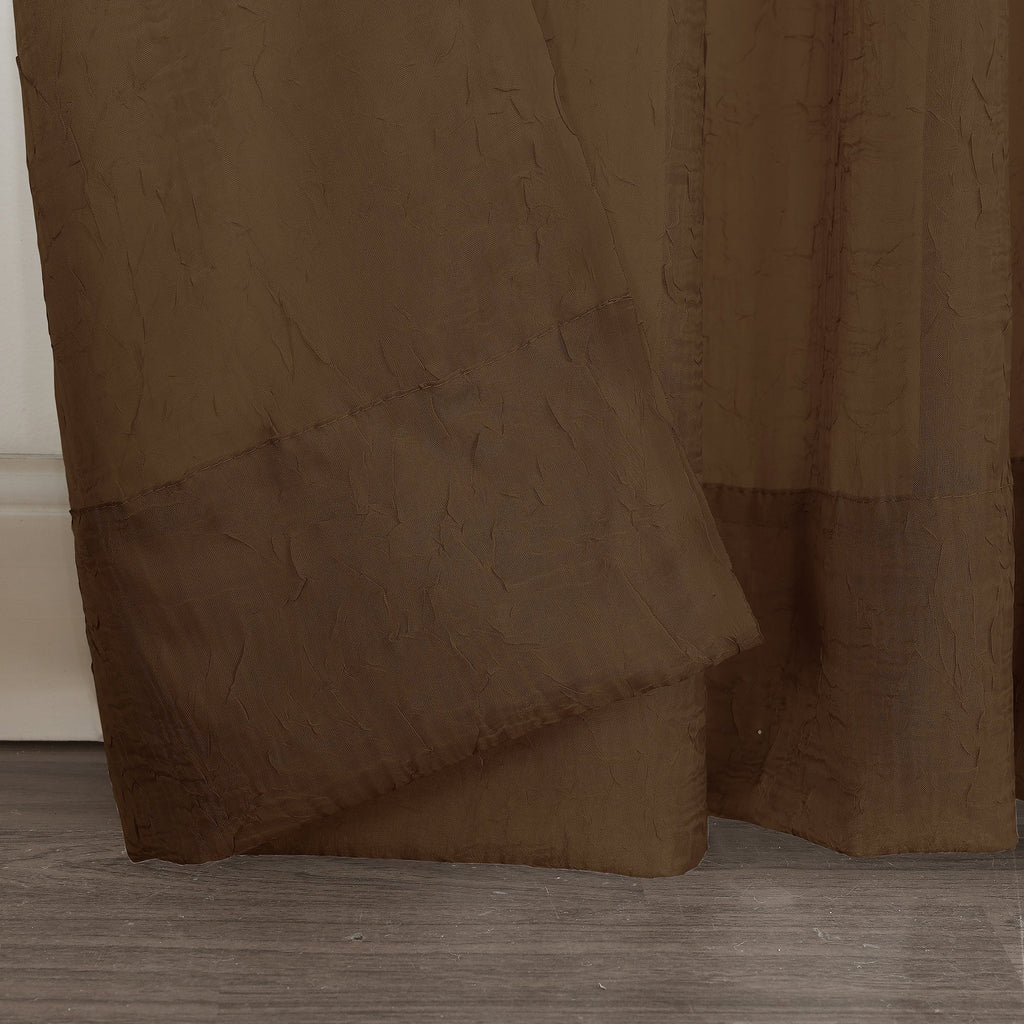 N° 918 Erica Panneau de rideau 1 pièce en voile écrasé transparent avec passe-tringle, panneau simple