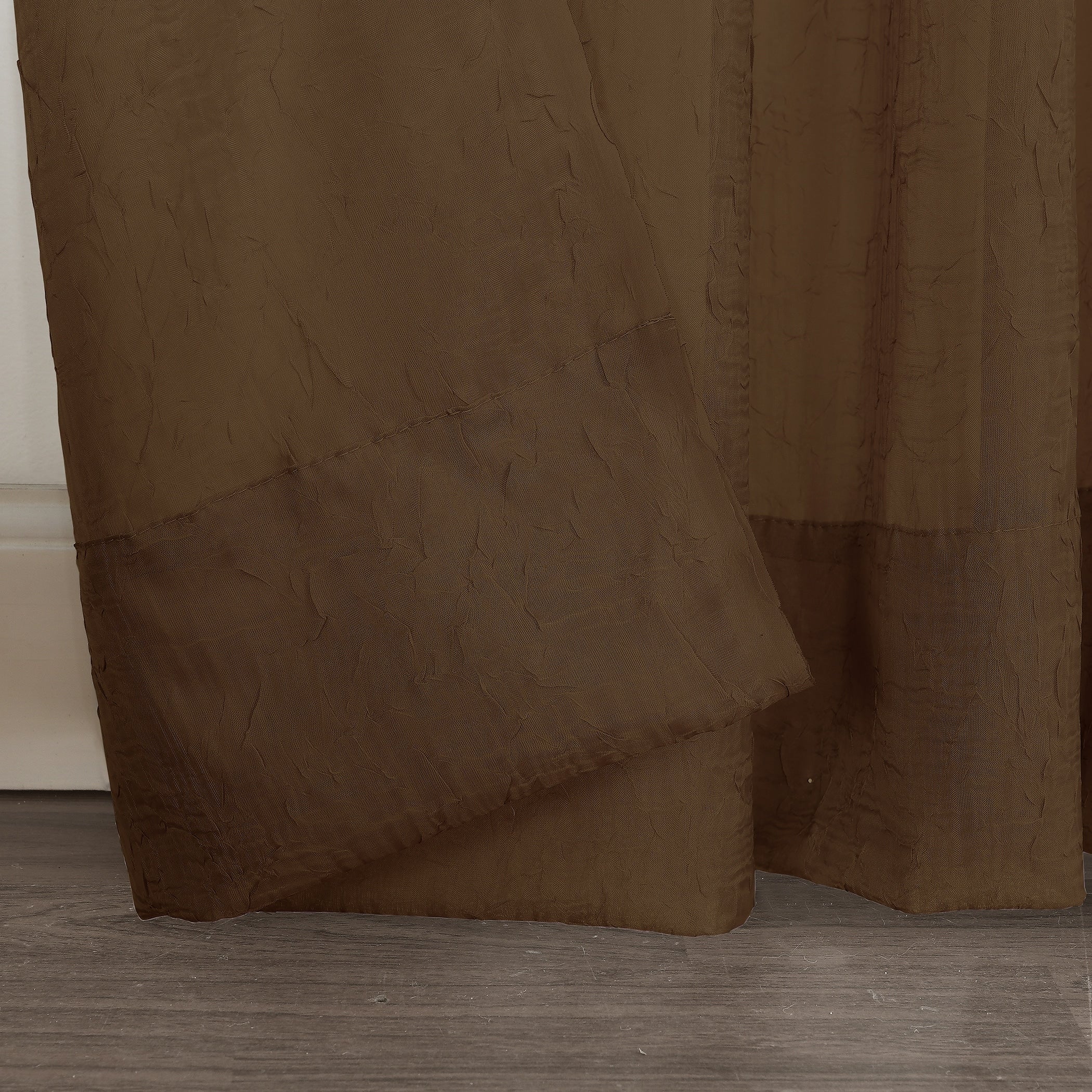 N° 918 Erica Panneau de rideau 1 pièce en voile écrasé transparent avec passe-tringle, panneau simple