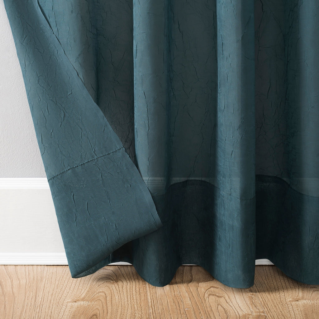 N° 918 Erica Panneau de rideau 1 pièce en voile écrasé transparent avec passe-tringle, panneau simple