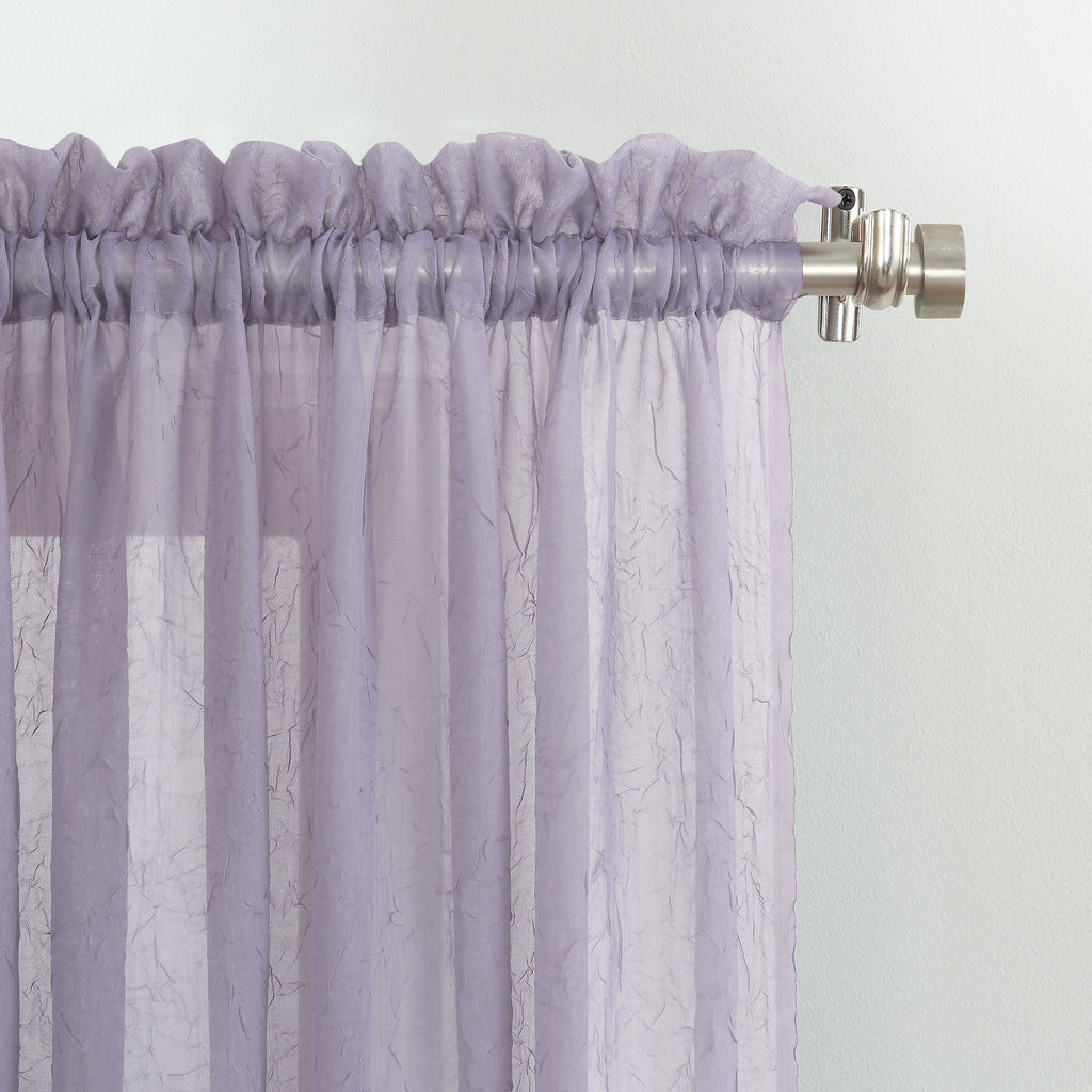 N° 918 Erica Panneau de rideau 1 pièce en voile écrasé transparent avec passe-tringle, panneau simple