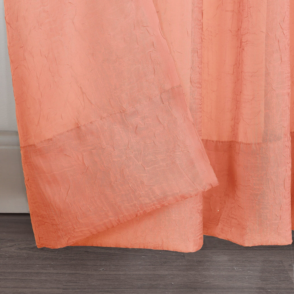 N° 918 Erica Panneau de rideau 1 pièce en voile écrasé transparent avec passe-tringle, panneau simple