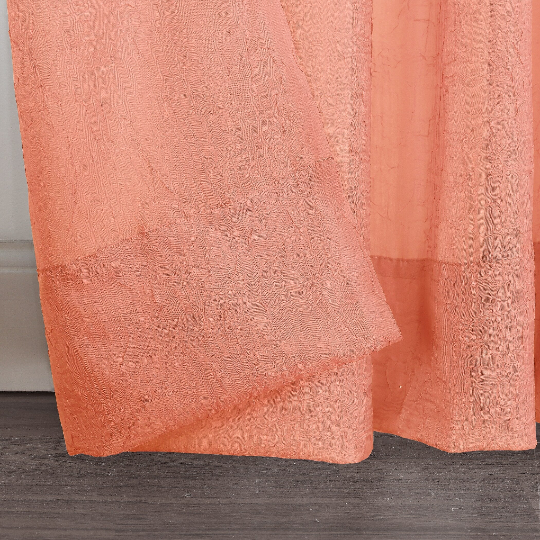N° 918 Erica Panneau de rideau 1 pièce en voile écrasé transparent avec passe-tringle, panneau simple