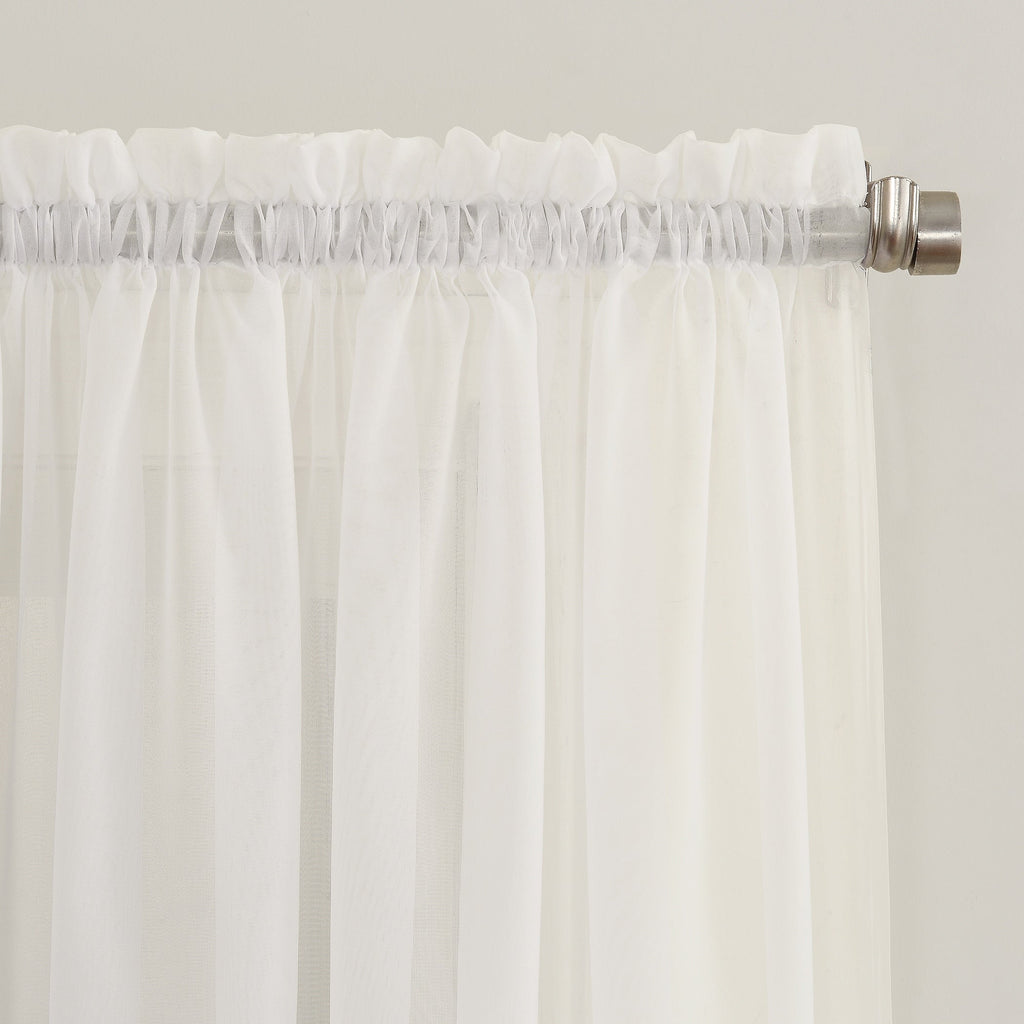 N° 918 Erica Panneau de rideau 1 pièce en voile écrasé transparent avec passe-tringle, panneau simple