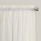 N° 918 Erica Panneau de rideau 1 pièce en voile écrasé transparent avec passe-tringle, panneau simple