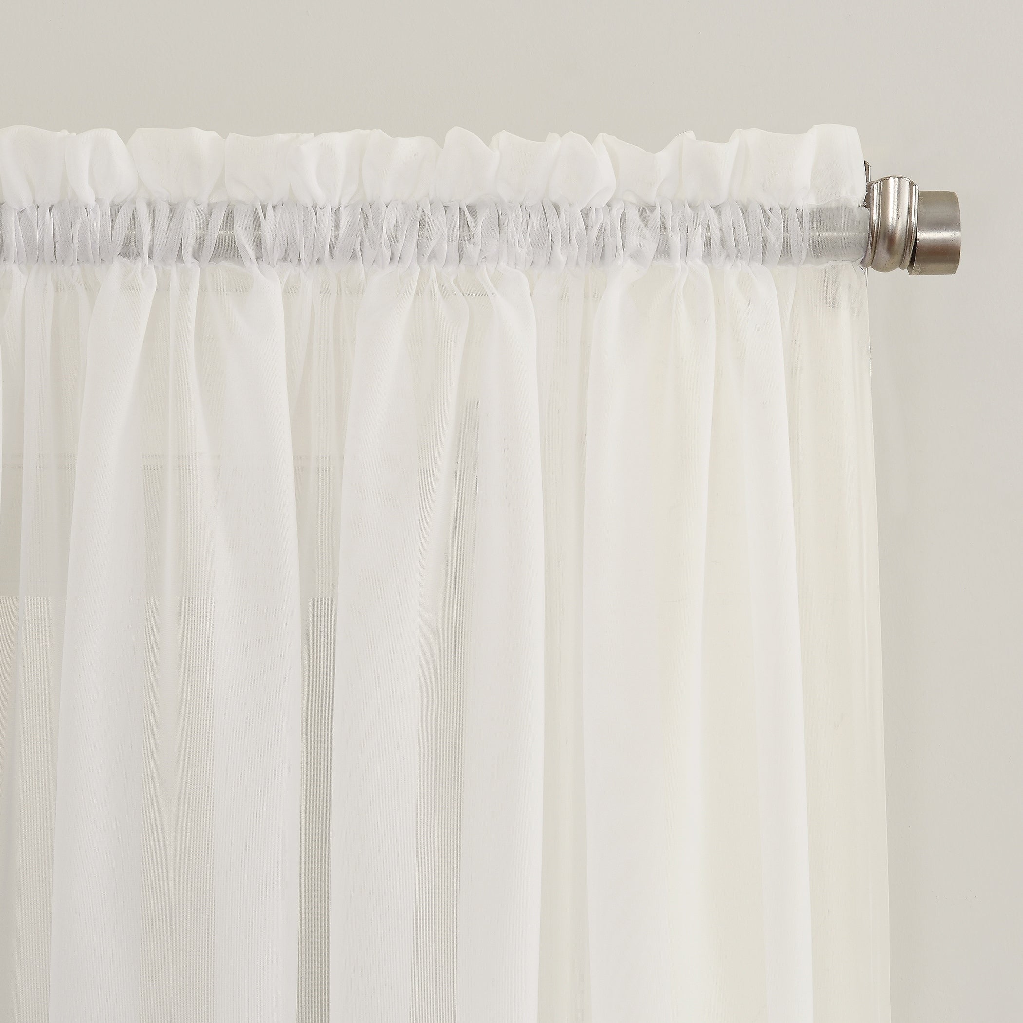 N° 918 Erica Panneau de rideau 1 pièce en voile écrasé transparent avec passe-tringle, panneau simple