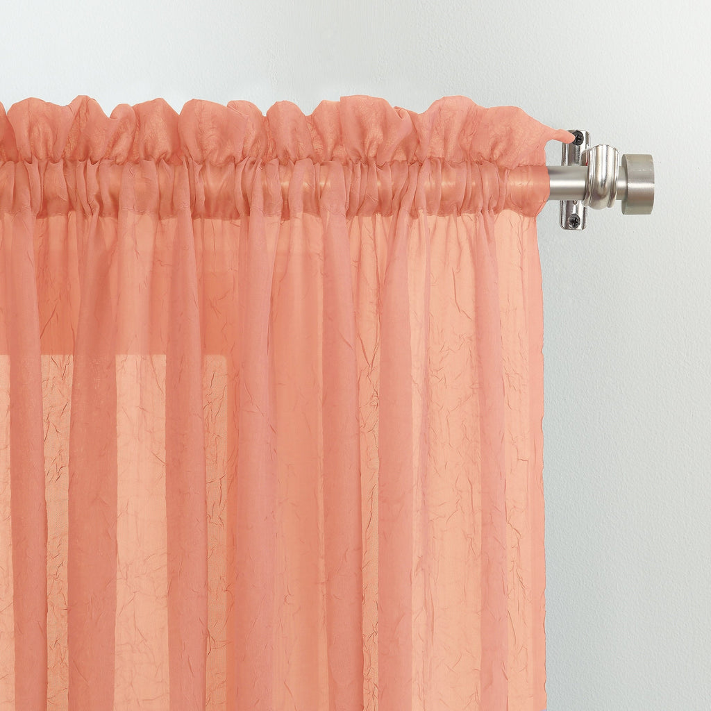 N° 918 Erica Panneau de rideau 1 pièce en voile écrasé transparent avec passe-tringle, panneau simple