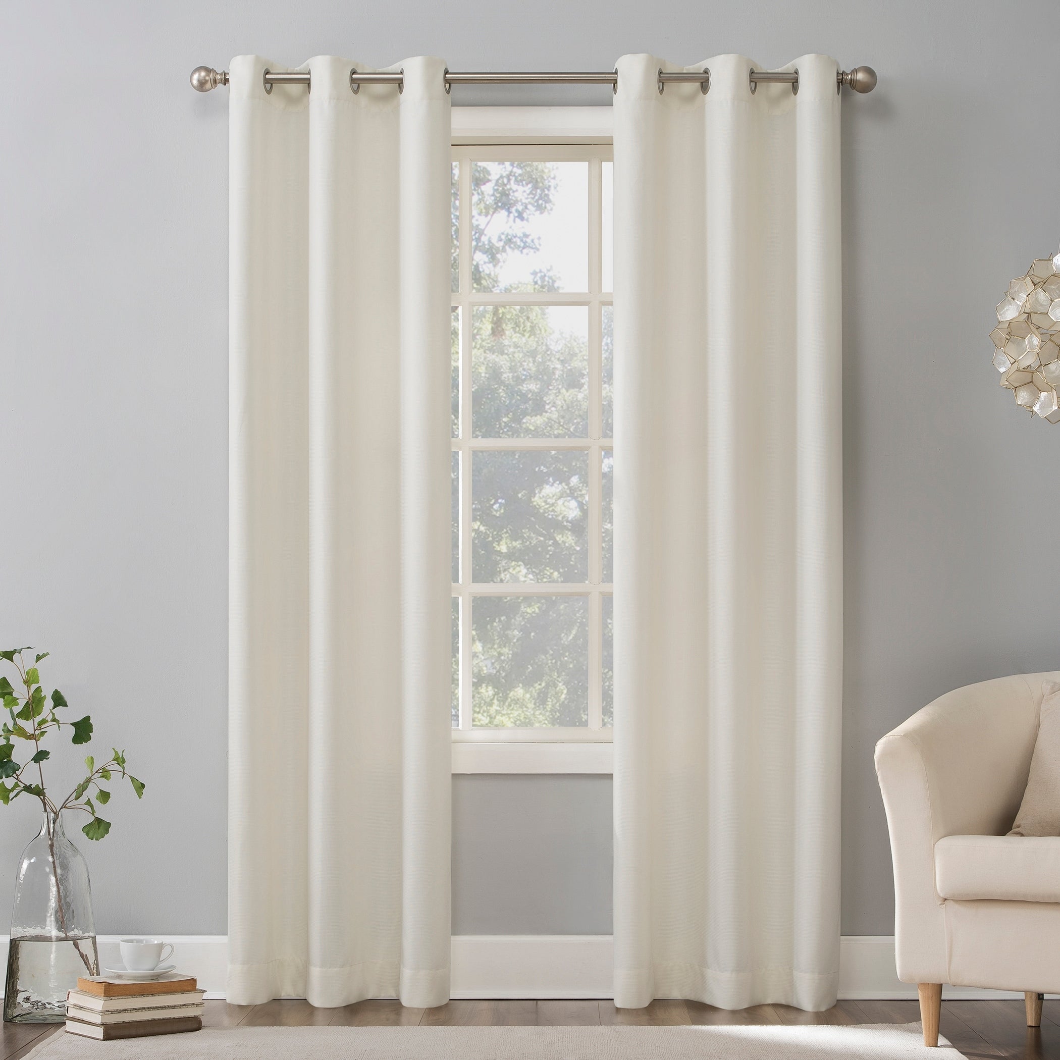 N° 918 Sora Panneau de rideau texturé à œillets, panneau simple