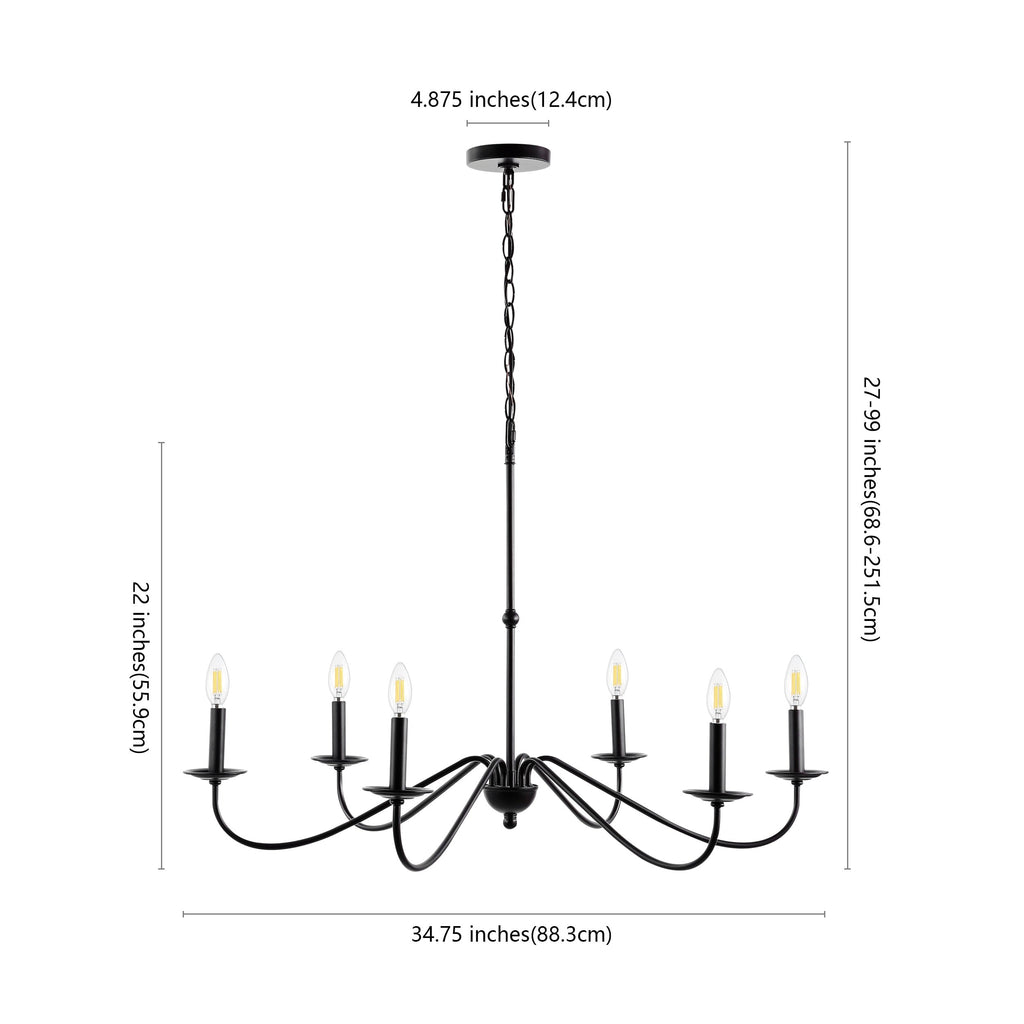 Lustre LED en fer à 6 lumières, 34,75 $, par JONATHAN Y