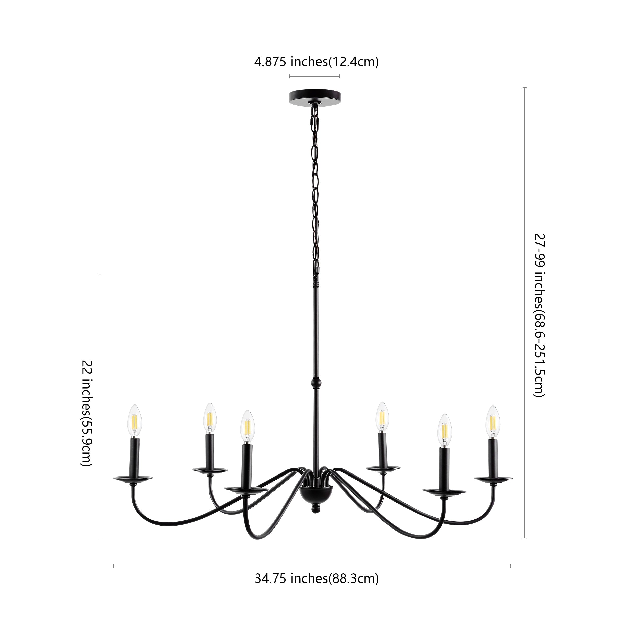 Lustre LED en fer à 6 lumières, 34,75 $, par JONATHAN Y