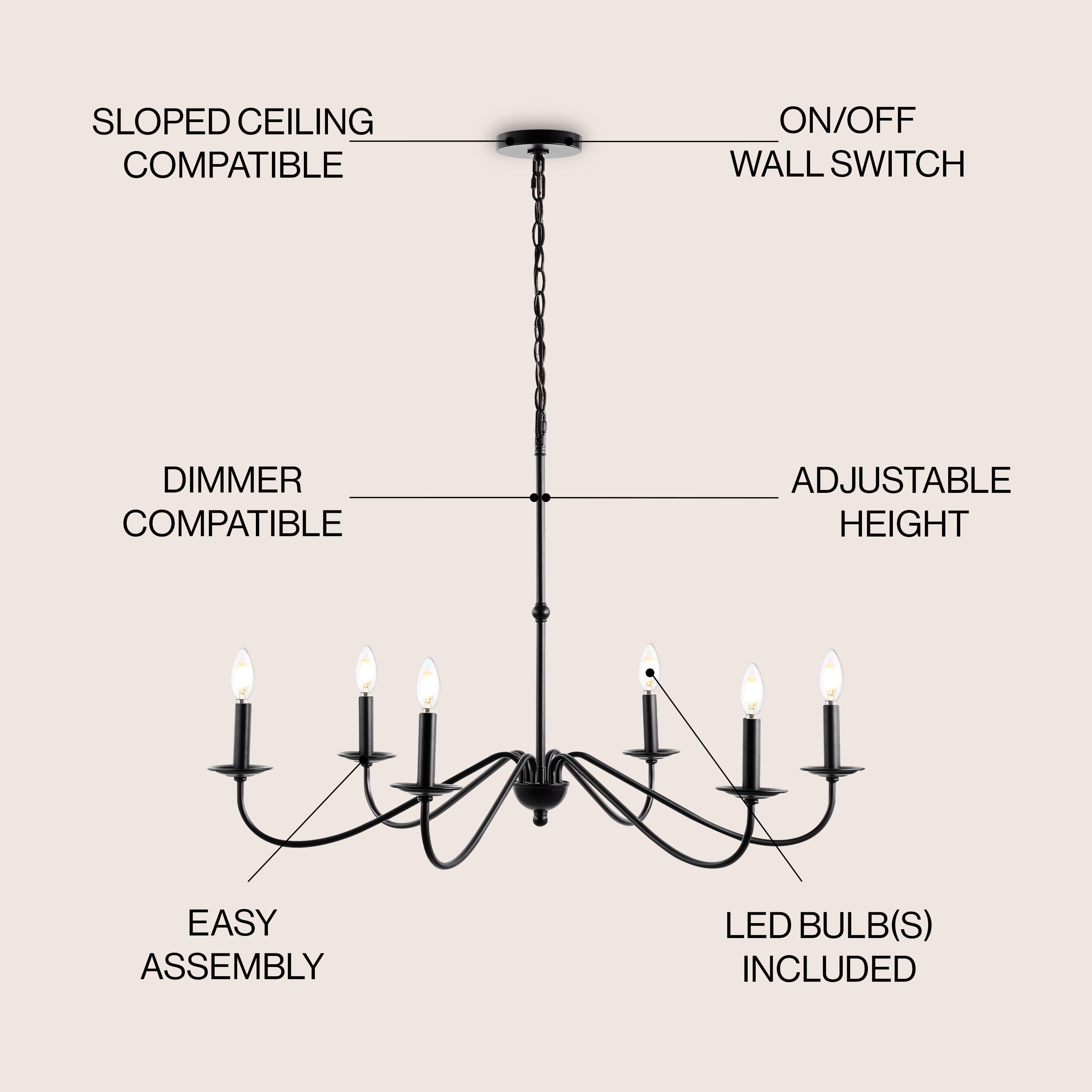 Lustre LED en fer à 6 lumières, 34,75 $, par JONATHAN Y