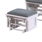 Fauteuil inclinable manuel Noni Glider avec repose-pieds, bois blanc et gris
