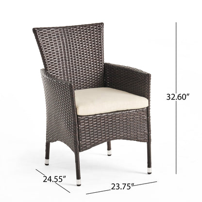 Ensemble de salle à manger extensible Nora Outdoor 7 pièces en bois d'acacia et osier par Christopher Knight Home