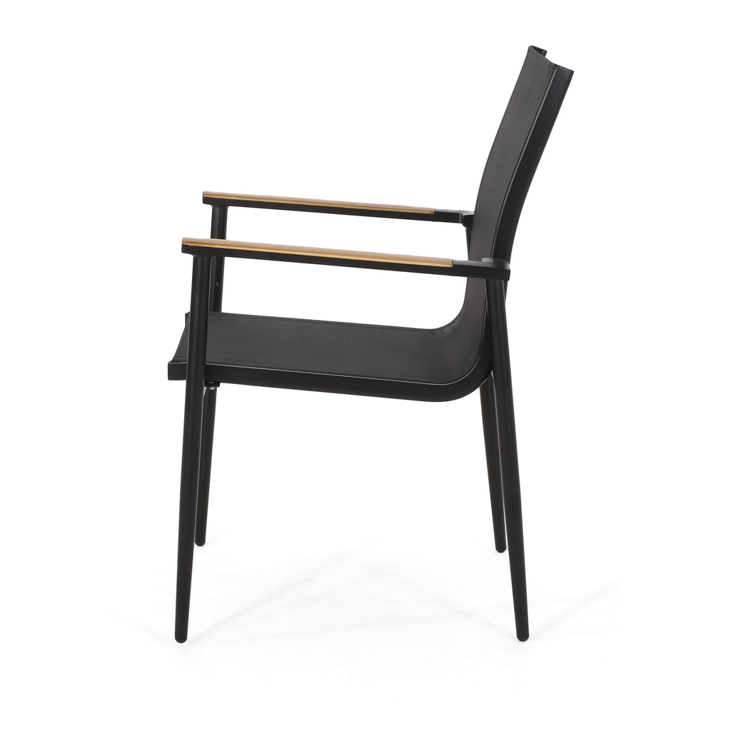 Ensemble de salle à manger d'extérieur Norcrest en maille et aluminium, 7 pièces, par Christopher Knight Home
