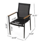 Ensemble de salle à manger d'extérieur Norcrest en maille et aluminium, 7 pièces, par Christopher Knight Home