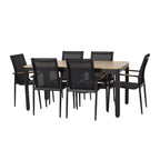 Ensemble de salle à manger d'extérieur Norcrest en maille et aluminium, 7 pièces, par Christopher Knight Home