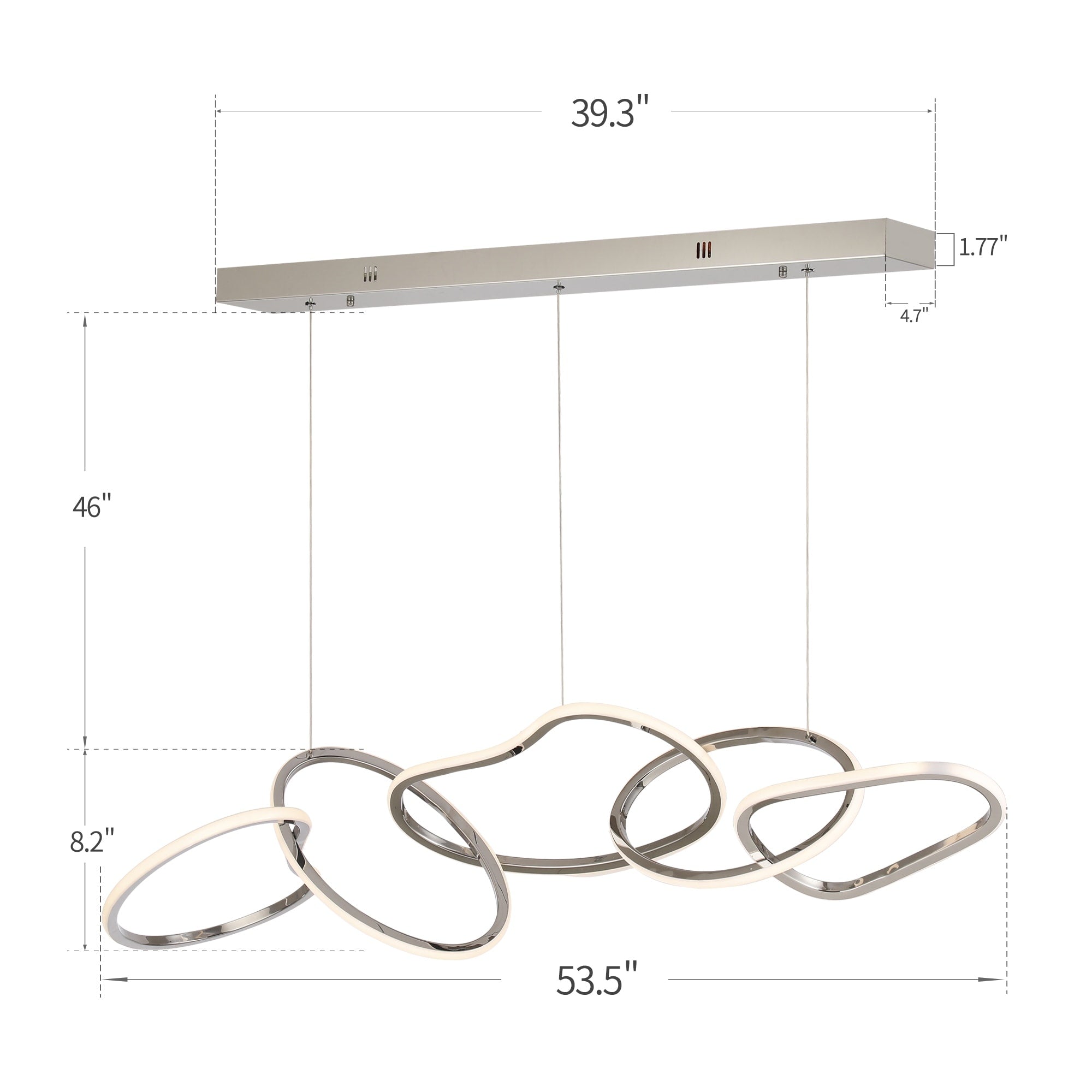 Plafonnier LED de luxe en acier inoxydable, style nordique, pour salle à manger