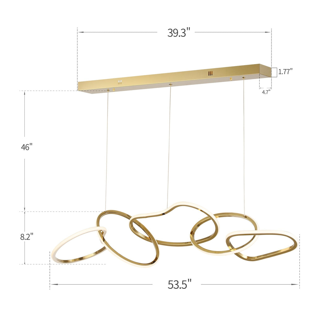 Plafonnier LED de luxe en acier inoxydable, style nordique, pour salle à manger