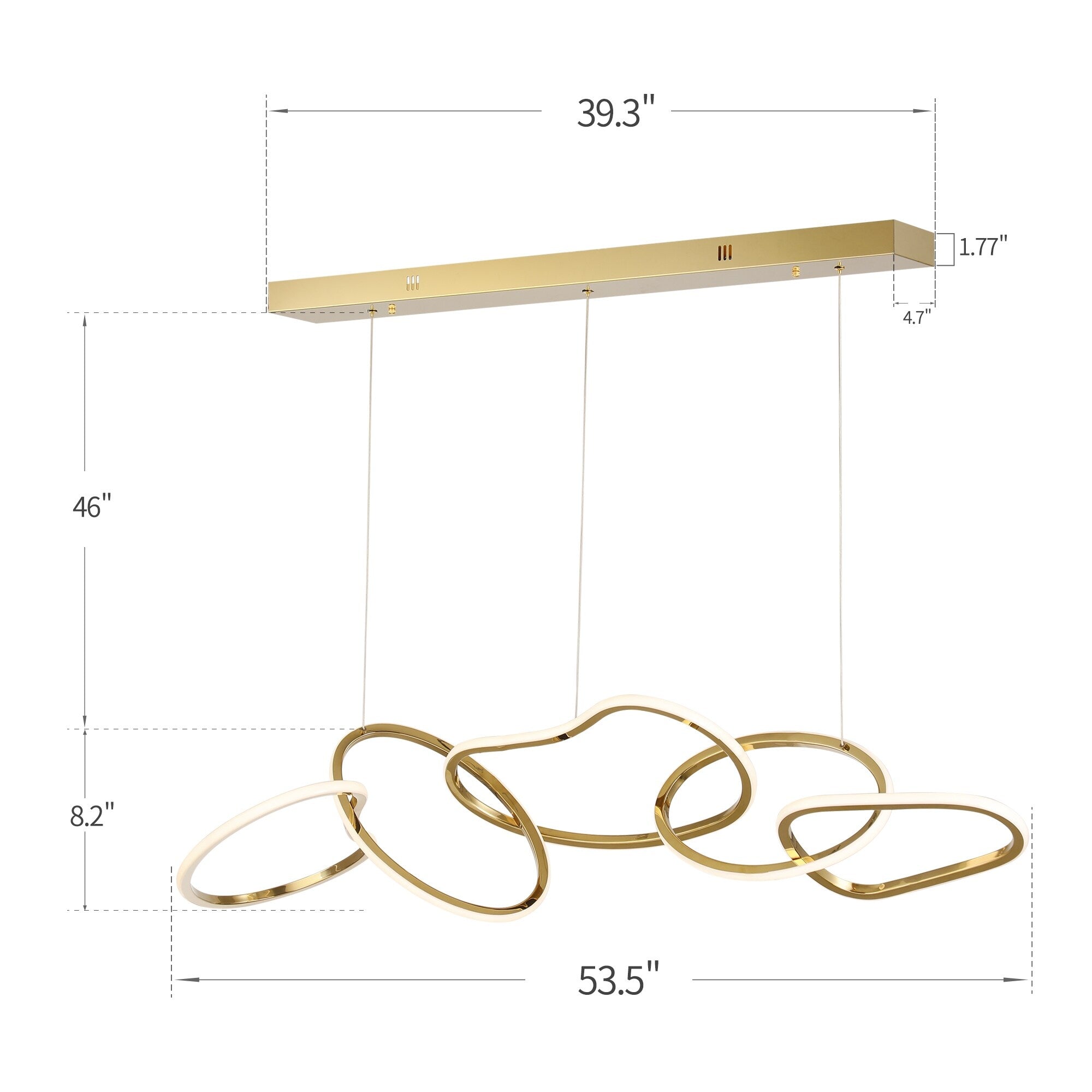 Plafonnier LED de luxe en acier inoxydable, style nordique, pour salle à manger