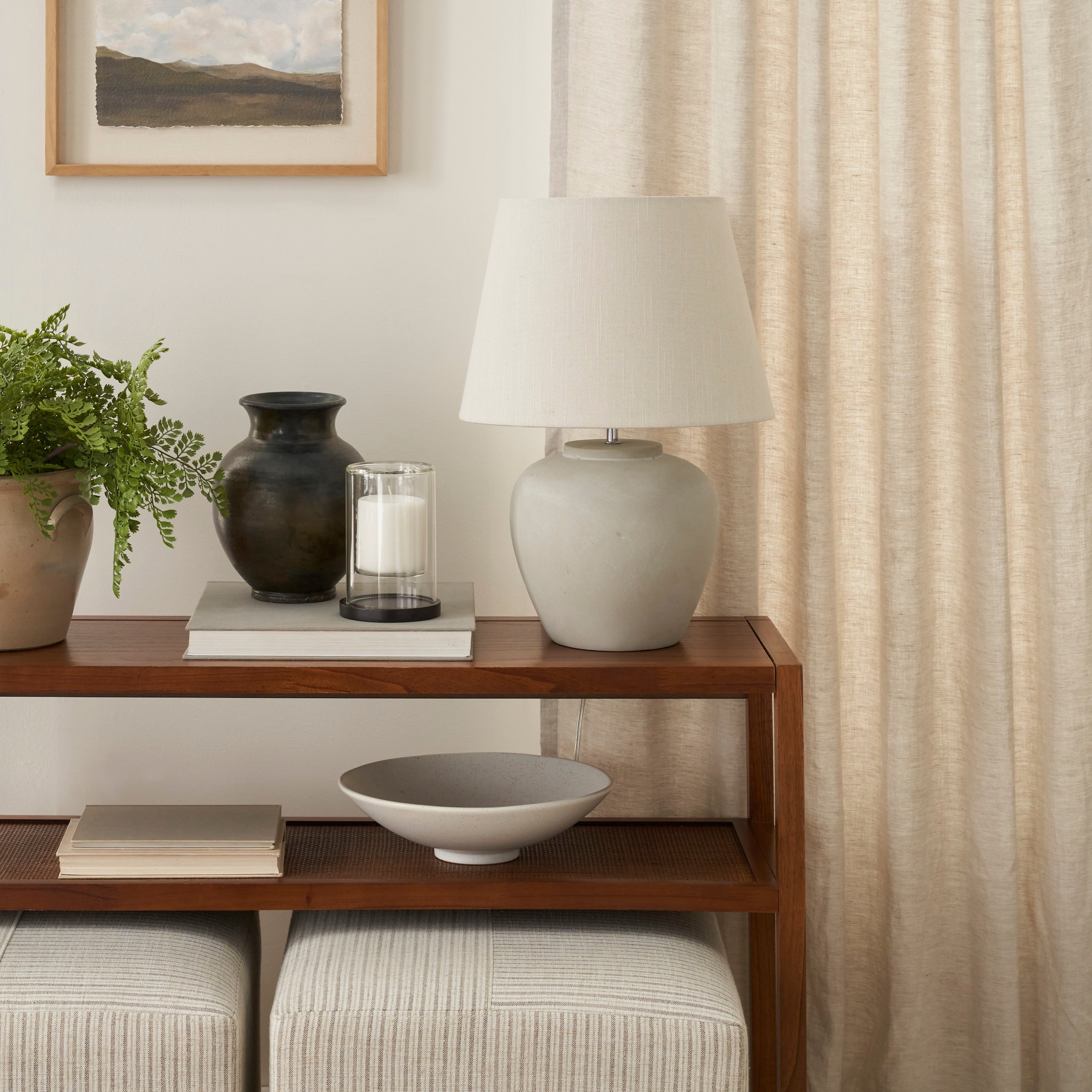 Lampe de table rustique en céramique Nourison 20