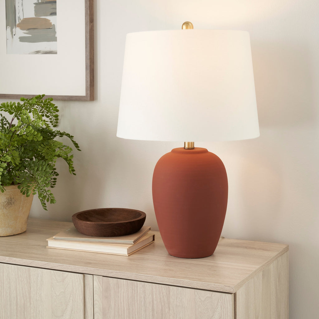 Lampe de table en pot en céramique non émaillée Nourison 23