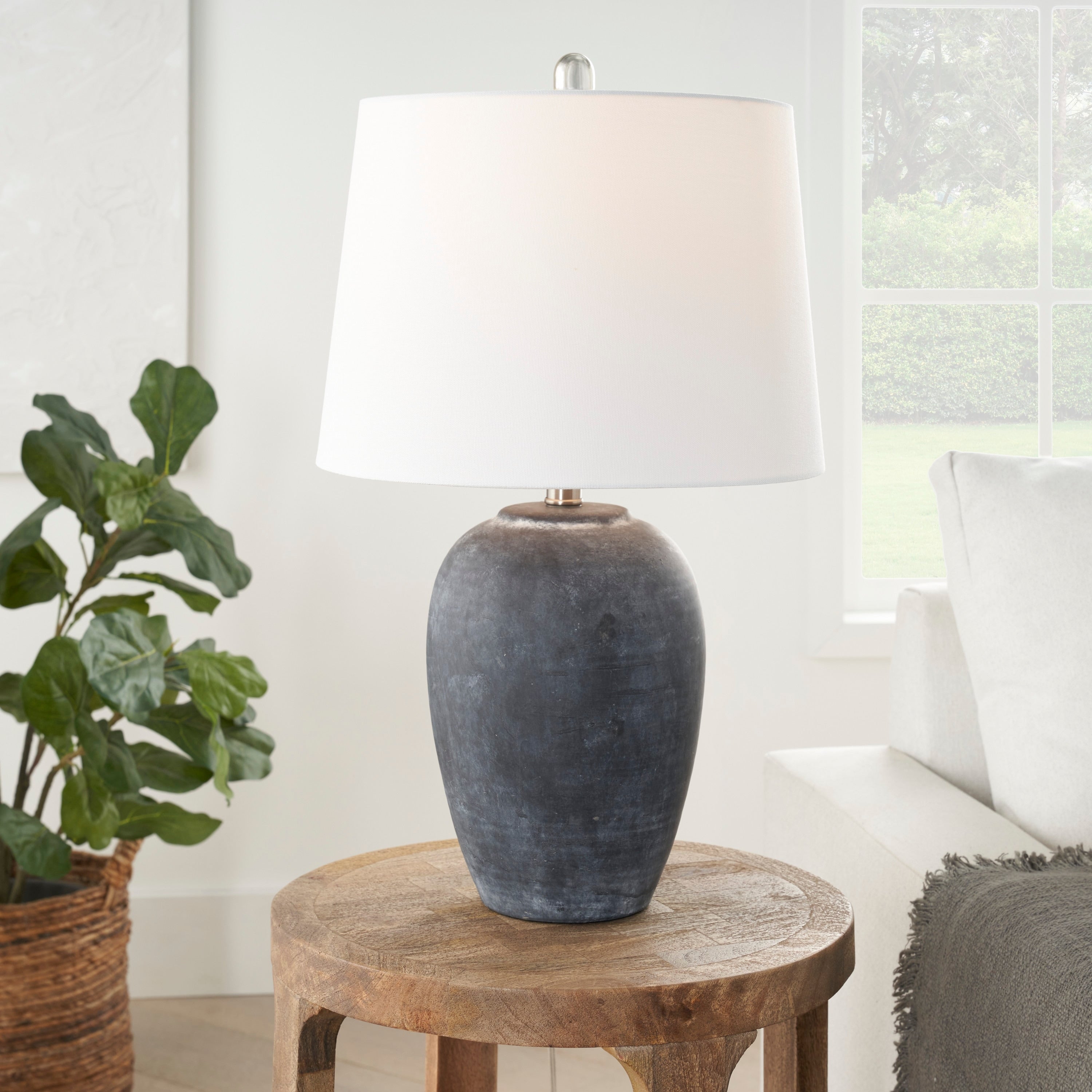 Lampe de table en pot en céramique non émaillée Nourison 23
