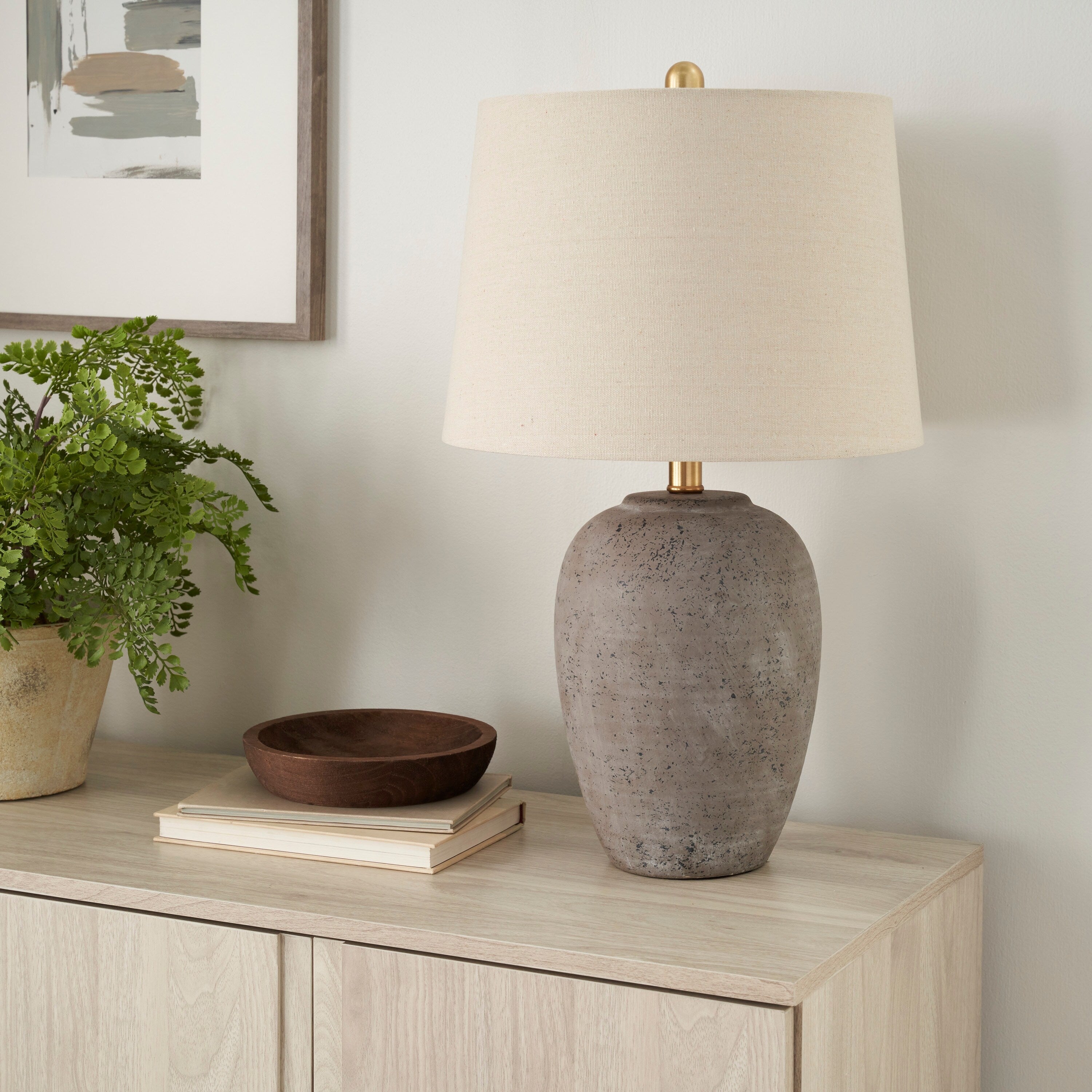 Lampe de table en pot en céramique non émaillée Nourison 23