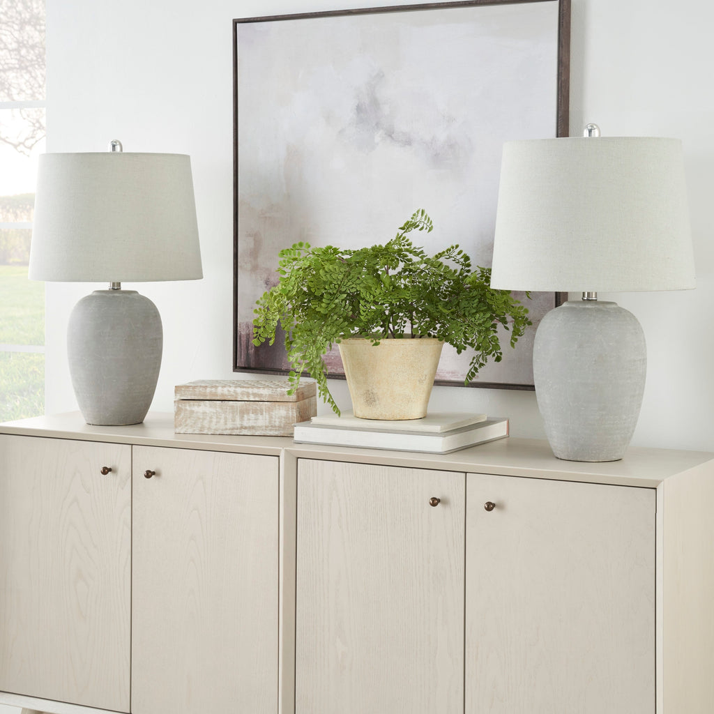 Lampe de table en pot en céramique non émaillée Nourison 23