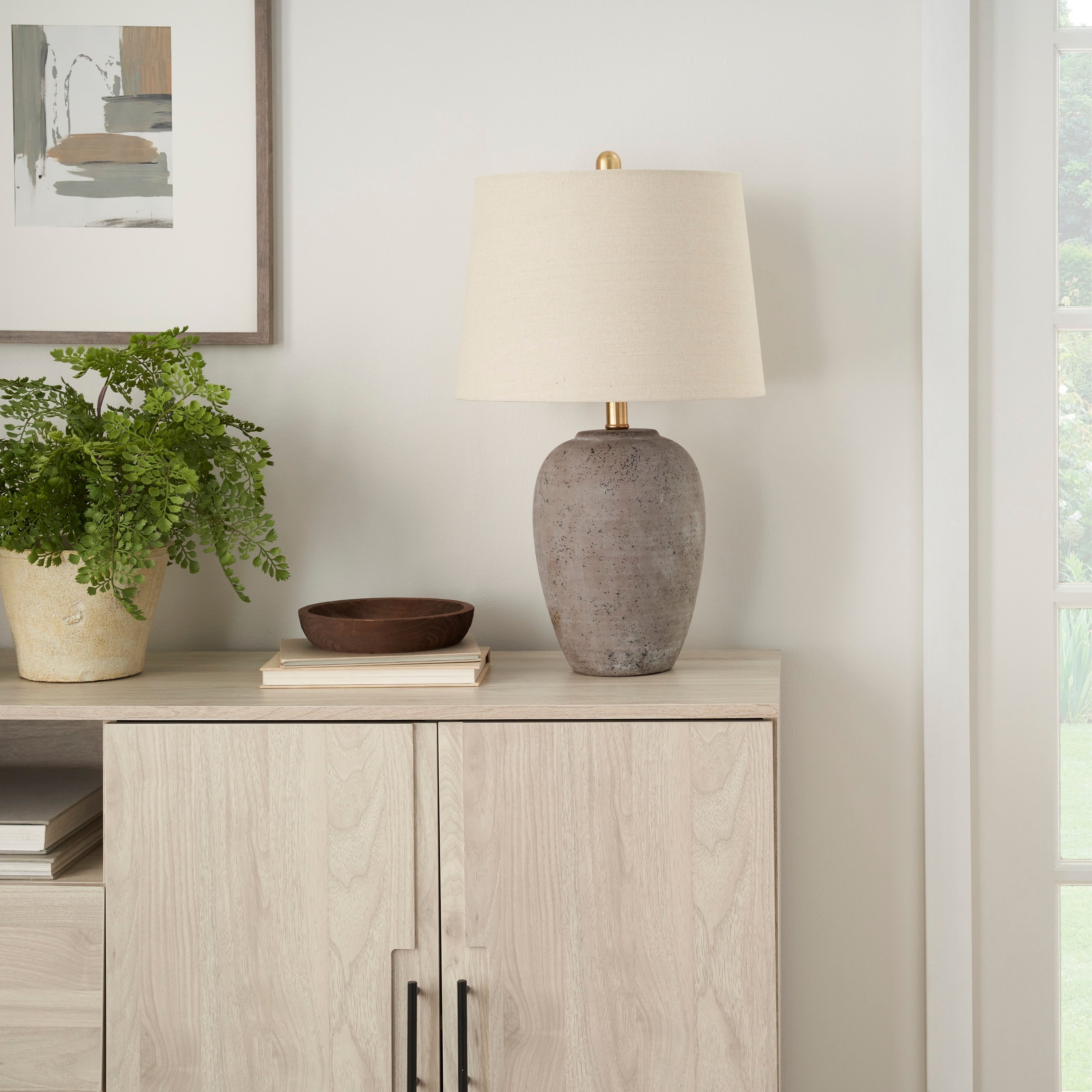 Lampe de table en pot en céramique non émaillée Nourison 23