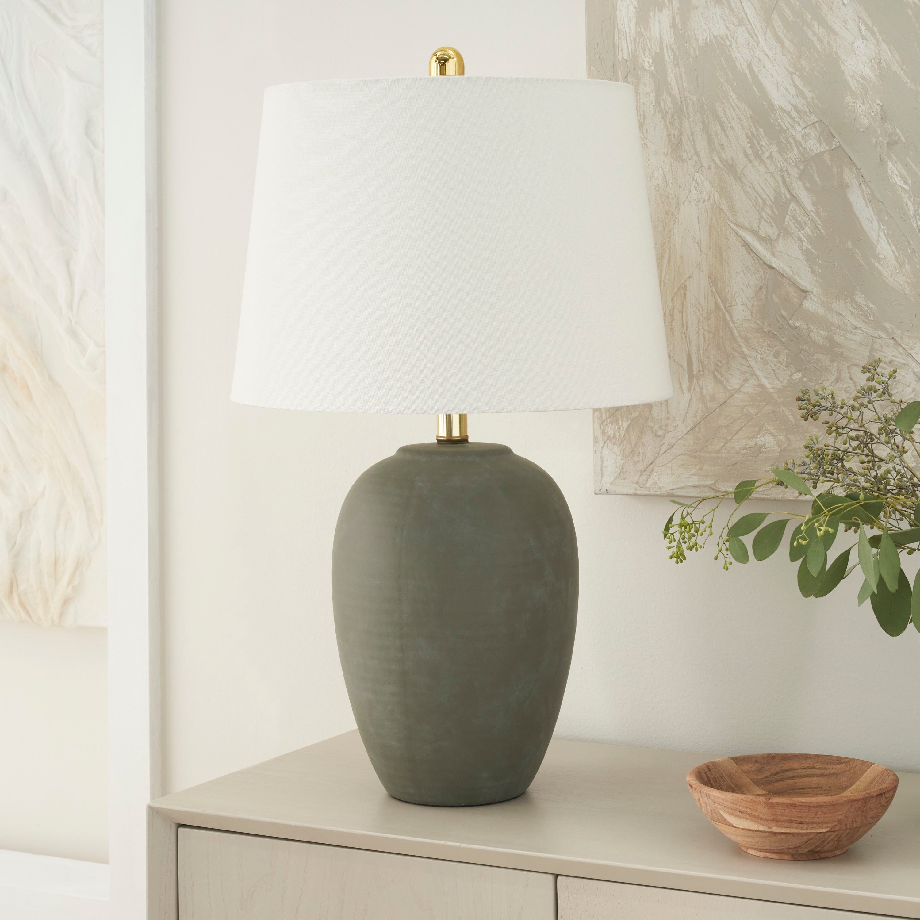 Lampe de table en pot en céramique non émaillée Nourison 23