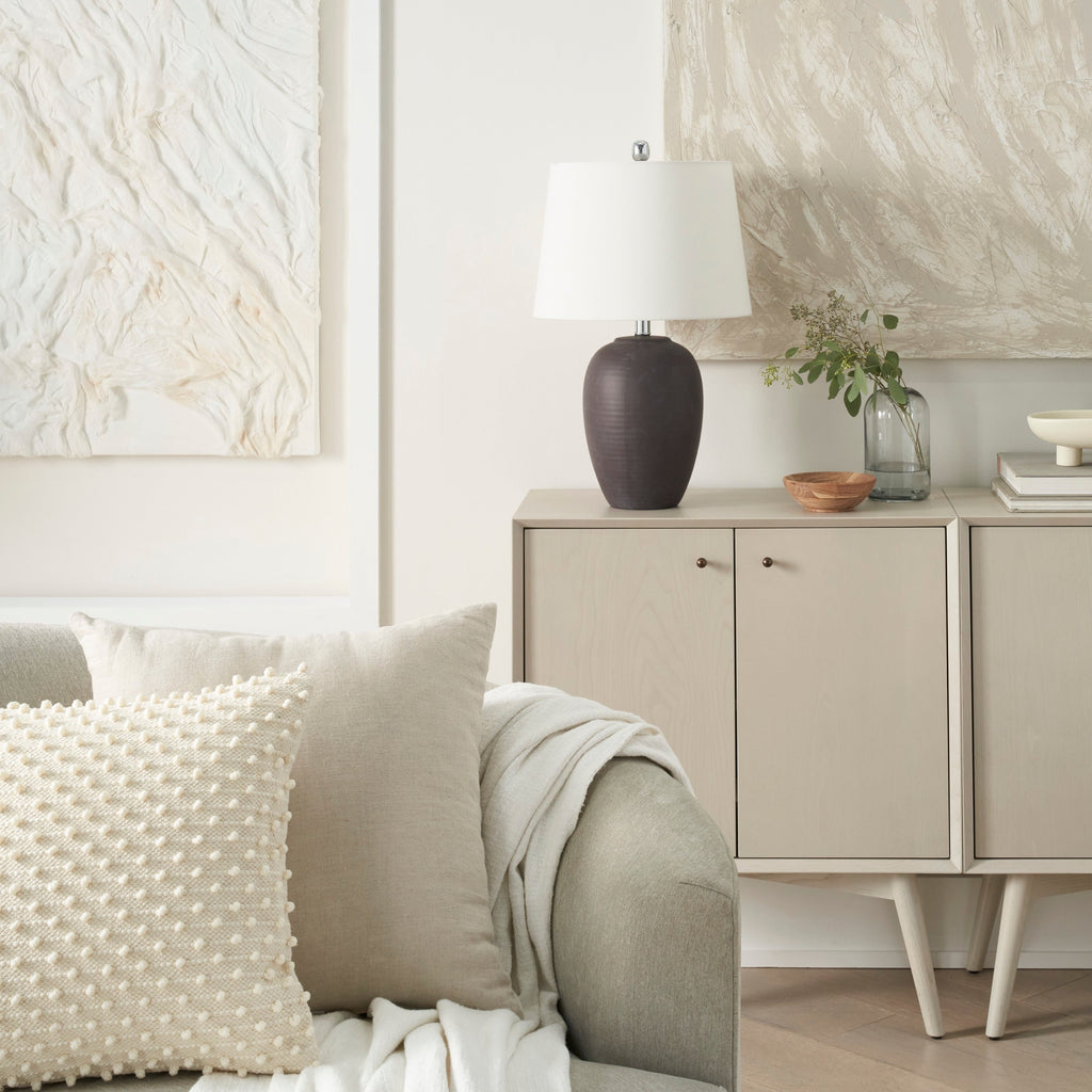 Lampe de table en pot en céramique non émaillée Nourison 23