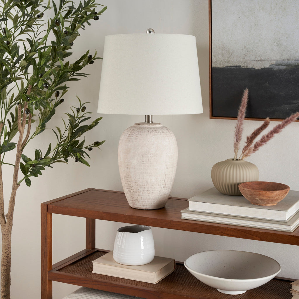 Lampe de table en pot en céramique non émaillée Nourison 23